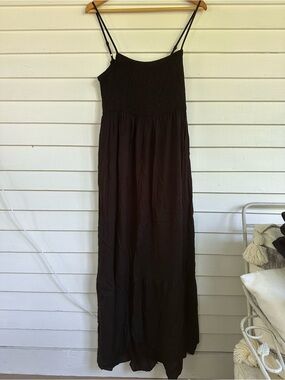 GAO Maternity Black Smocked Bodice Maxi Dress - Women